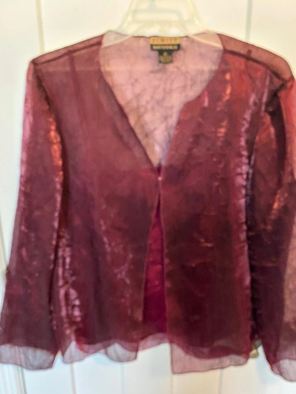 Finity Naturals Sheer Burgundy Camisole Size XL Like New